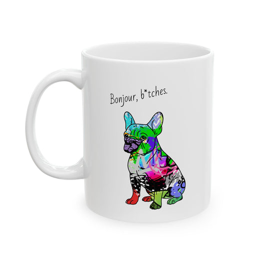Elegant French Bulldog dog gifts featured on a stylish mug, perfect for pet lovers and collectors