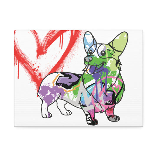 Adorable Corgi art on high-quality canvas, perfect for enhancing home or office decor with charm and style.