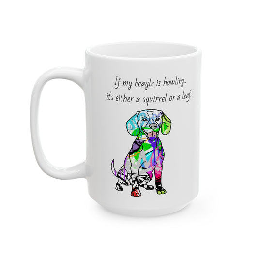 Beagle dog gift mug featuring adorable canine illustration, perfect present for Beagle lovers and pet enthusiasts.