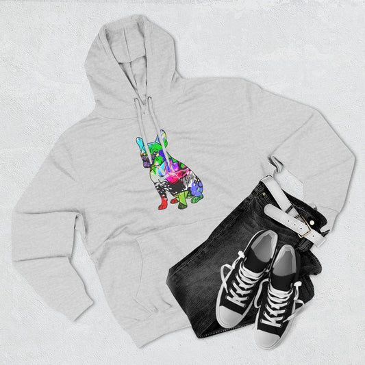 Fleece Hoodie | Graffiti Street Art French Bulldog