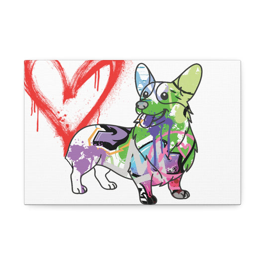 Adorable Corgi art on high-quality canvas, perfect for enhancing home or office decor with charm and style.