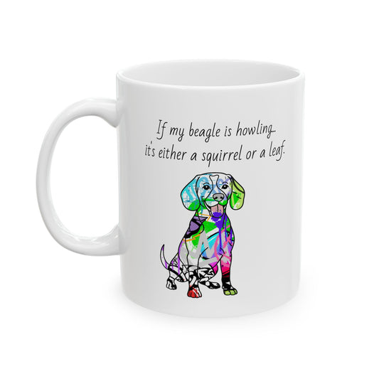 Beagle dog gift mug featuring adorable canine illustration, perfect present for Beagle lovers and pet enthusiasts.