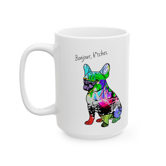 Elegant French Bulldog dog gifts featured on a stylish mug, perfect for pet lovers and collectors