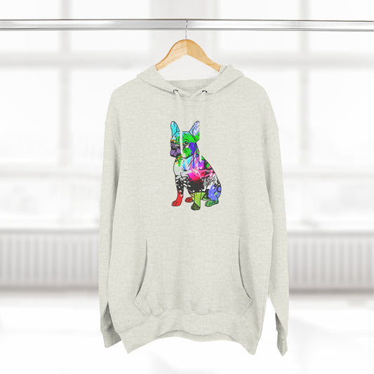 Fleece Hoodie | Graffiti Street Art French Bulldog