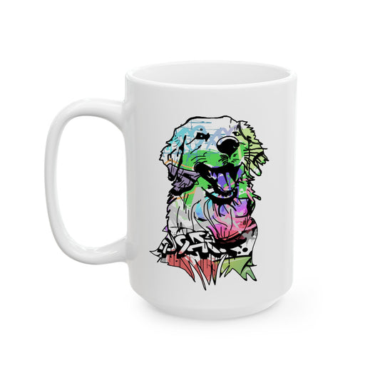 Golden Retriever mug for dog lovers, featuring a stylish design perfect for pet enthusiasts and coffee drinkers