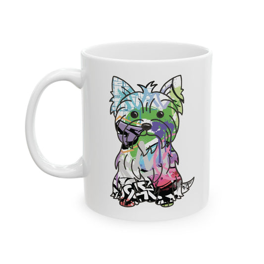 Personalized Yorkie Mug - Graffiti Street Art Dog Gift