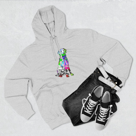 Fleece Hoodie | Graffiti Street Art American Labrador